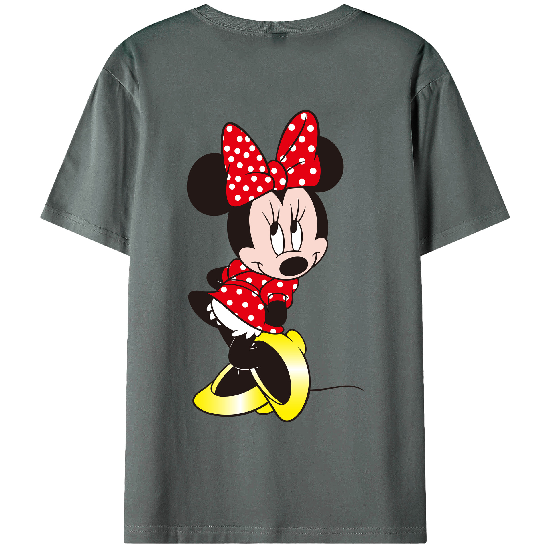 ミッキーマウス Mickey Mouse 綿100％ メンズ半袖Tシャツ（バックプリント） 通気性